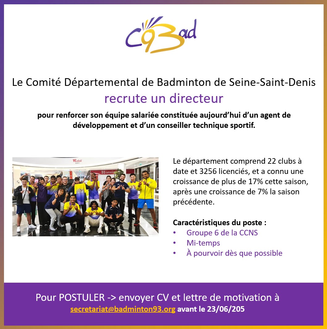 Recrutement Directeur Cobad 93
